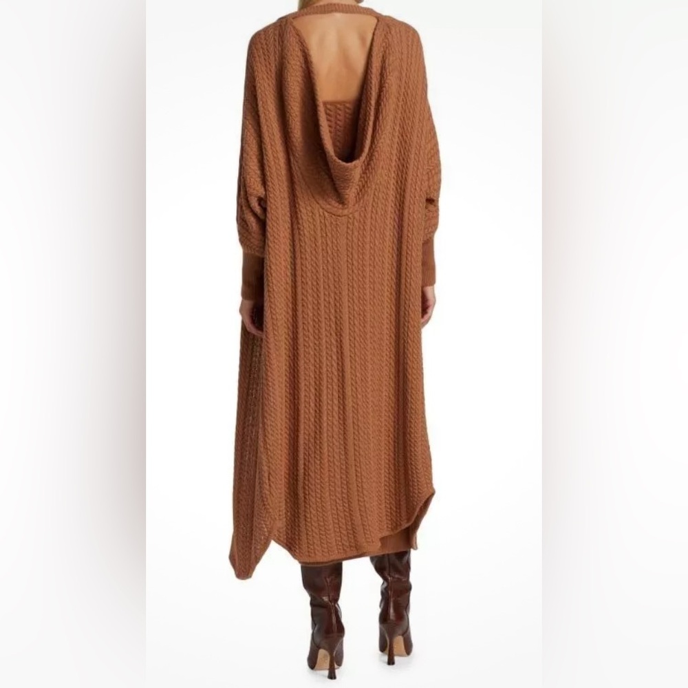 ❤️ NEW AMUR Draped Back Cable Knit Cardigan in Pecan color. Size:XS/S/M - Picture 2 of 10
